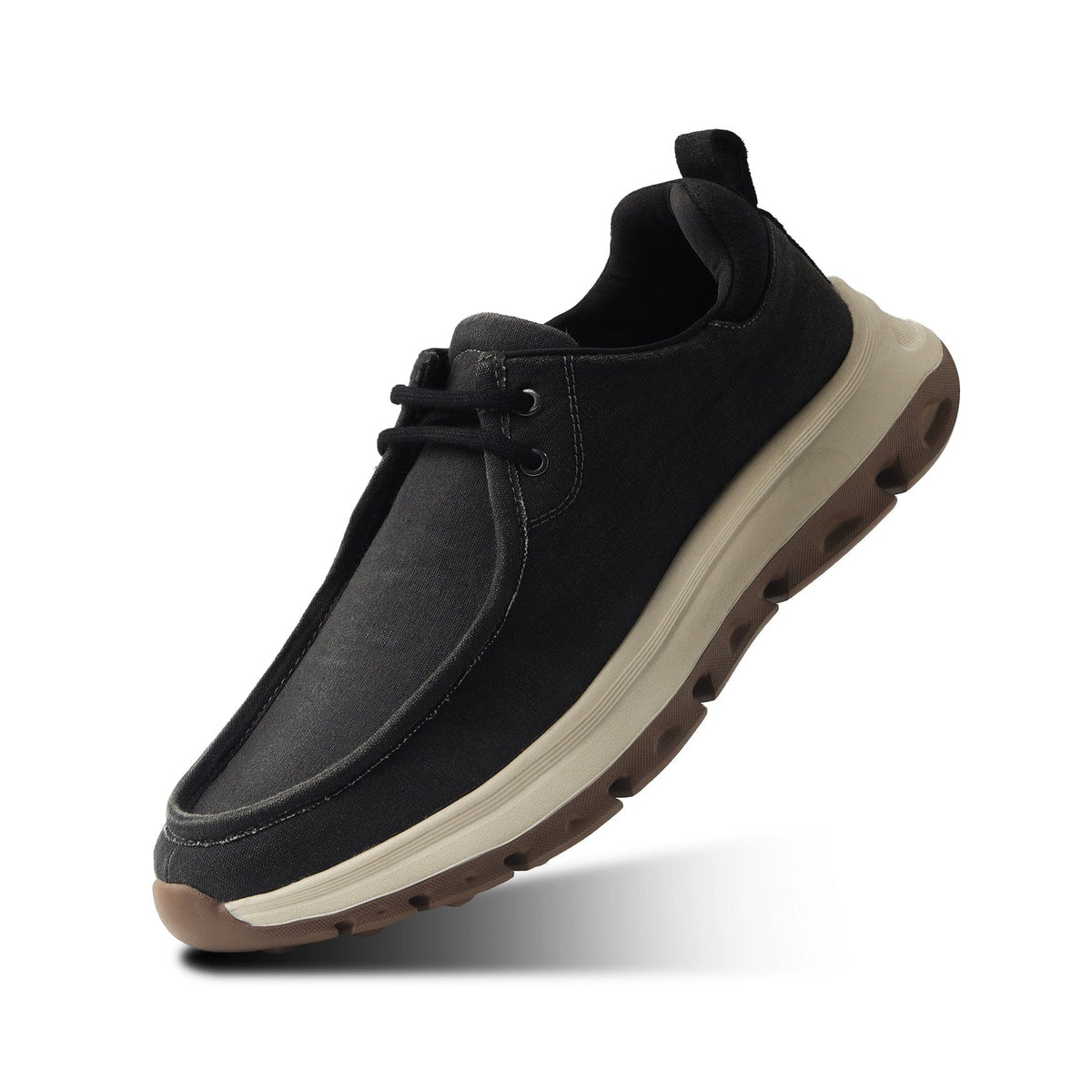 Monkstory Gravity Lift Washed Canvas Moc Toe Sneakers – Charcoal Grey