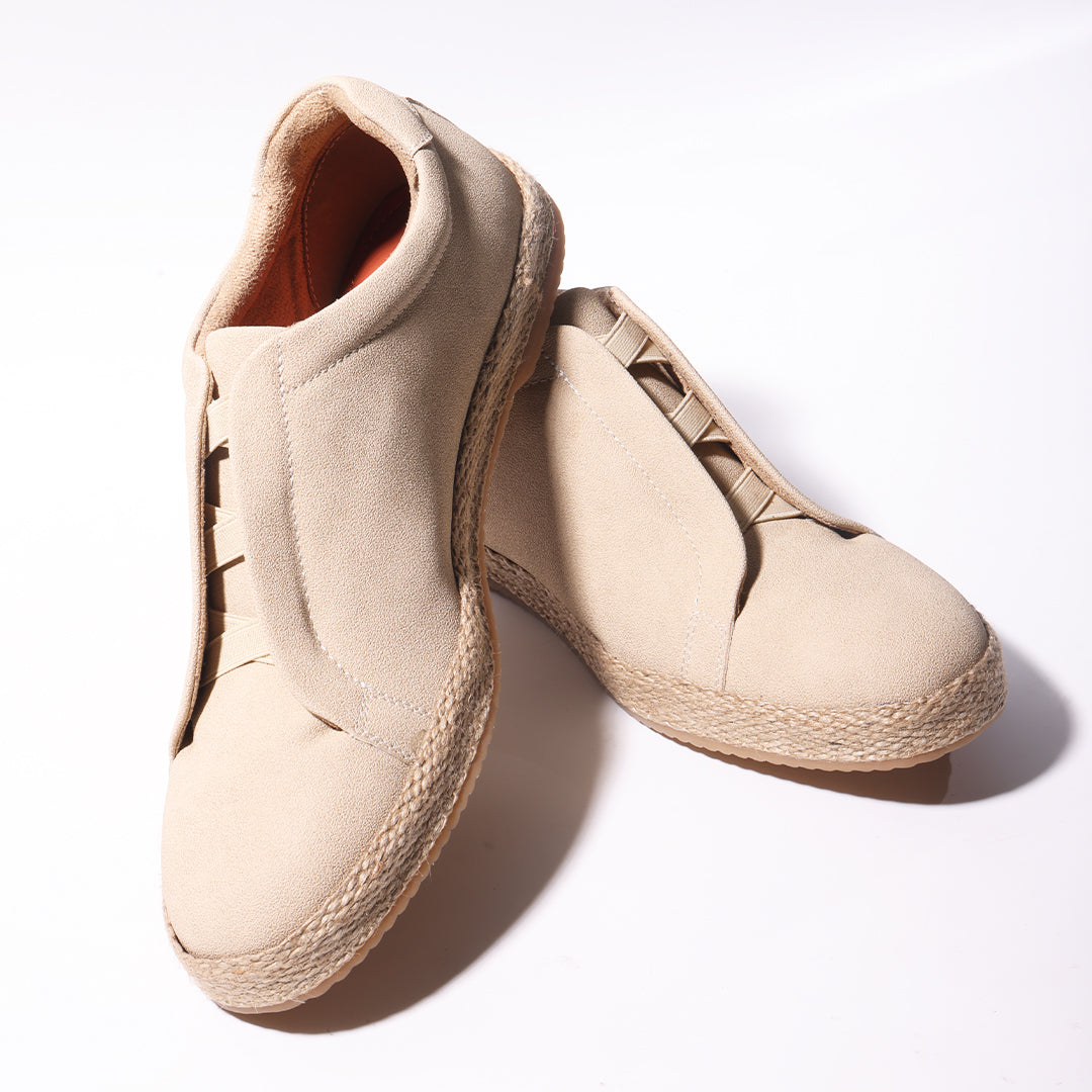 Monkstory Yacht Club Elastic Slip-On Espadrille Sneakers – Sand Beige