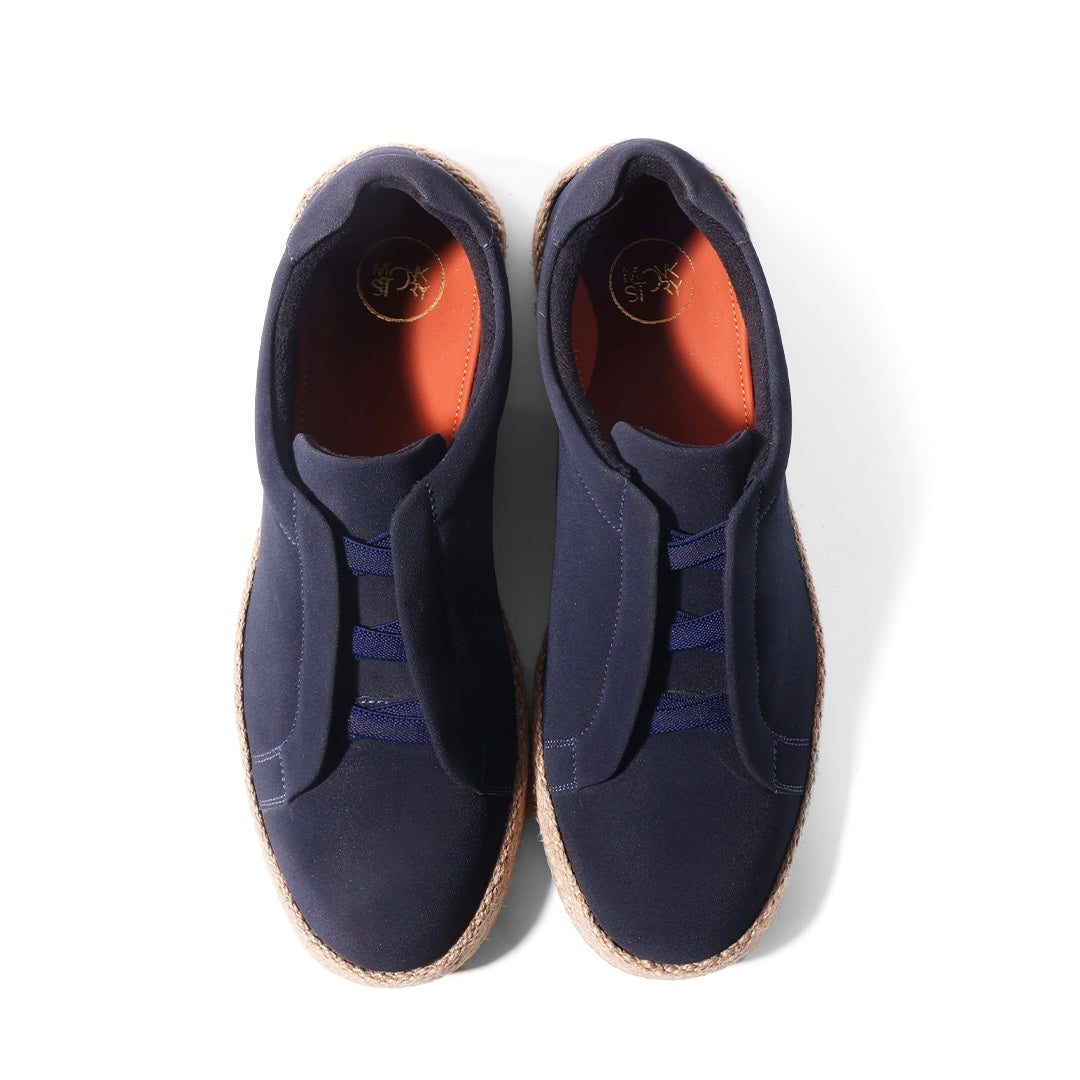 Monkstory Yacht Club Elastic Slip-On Espadrille Sneakers – Deep Navy