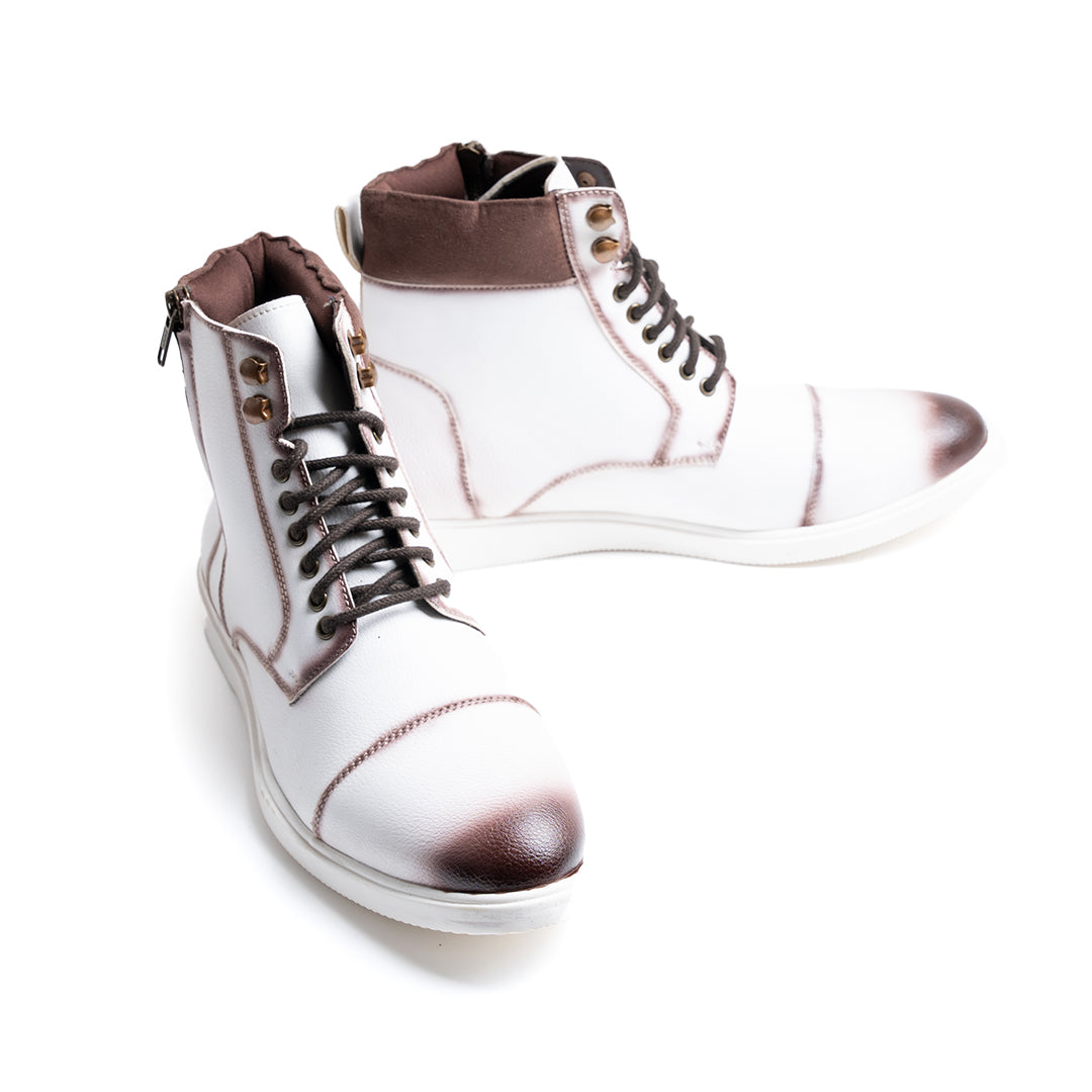 Monkstory Ombre High-Top Boots  - White