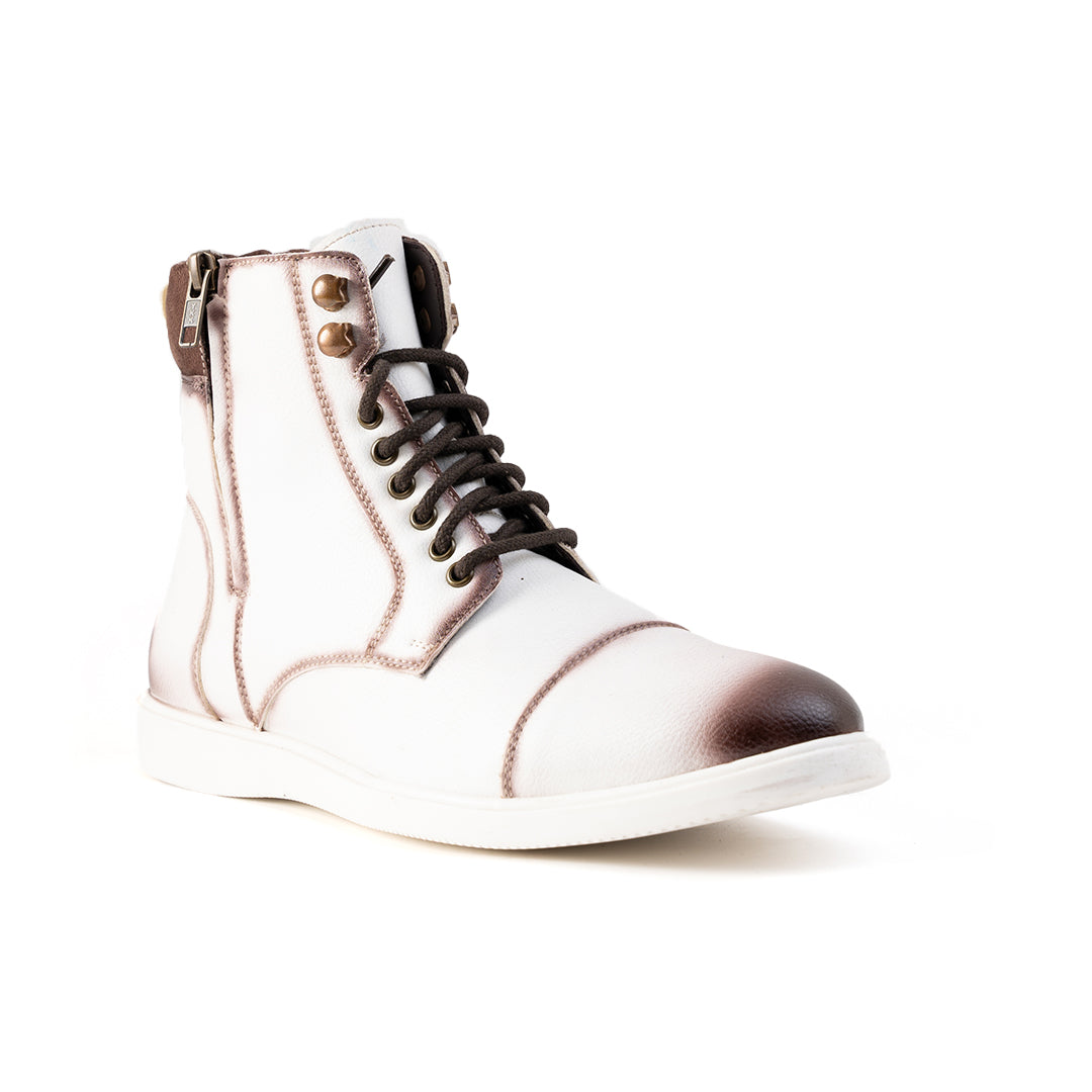 Monkstory Ombre High-Top Boots  - White