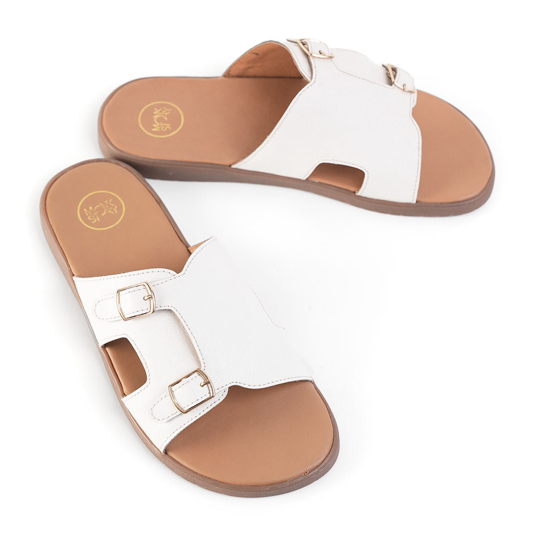 T-Rad Classic Double Monk Strap Sandals - White
