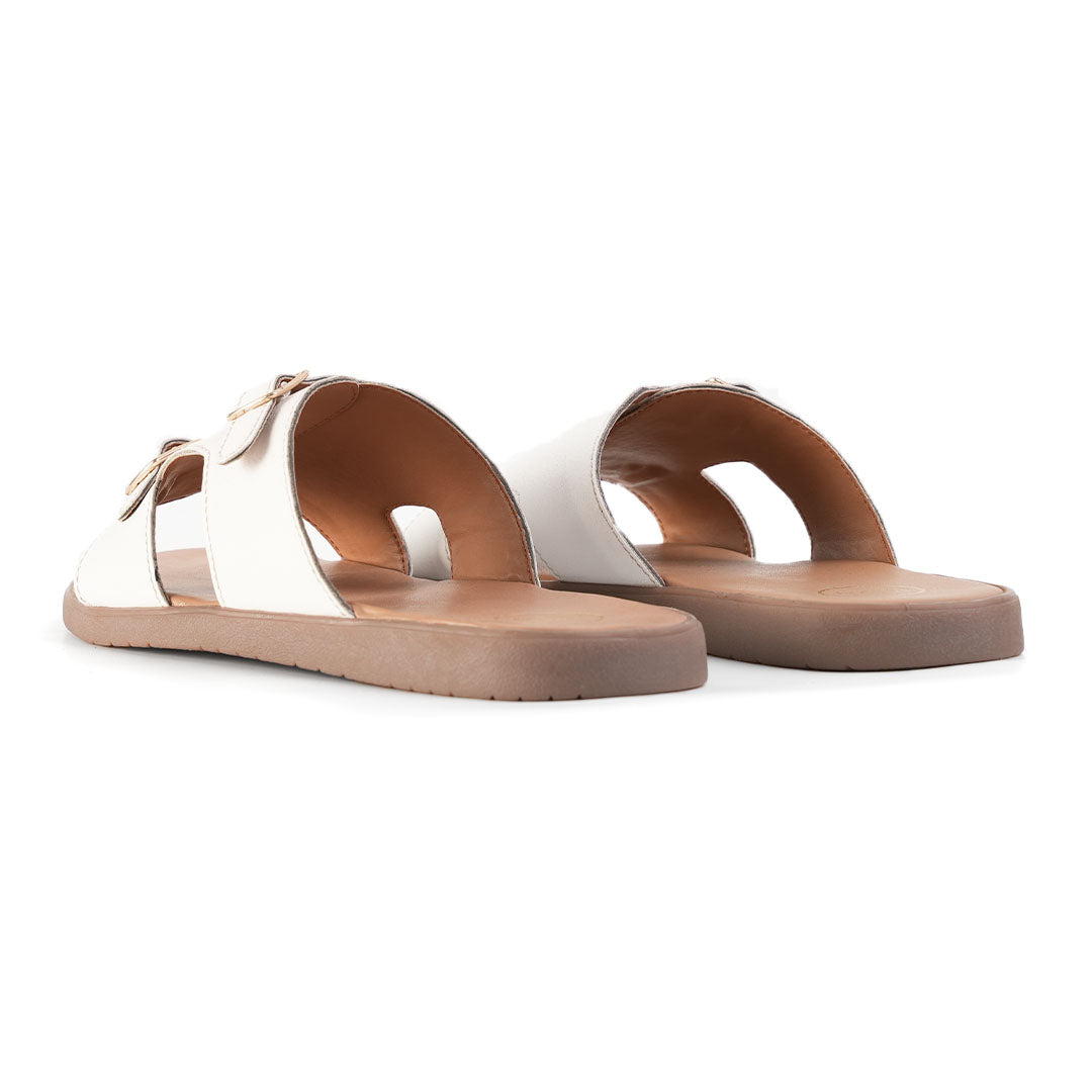 T-Rad Classic Double Monk Strap Sandals - White