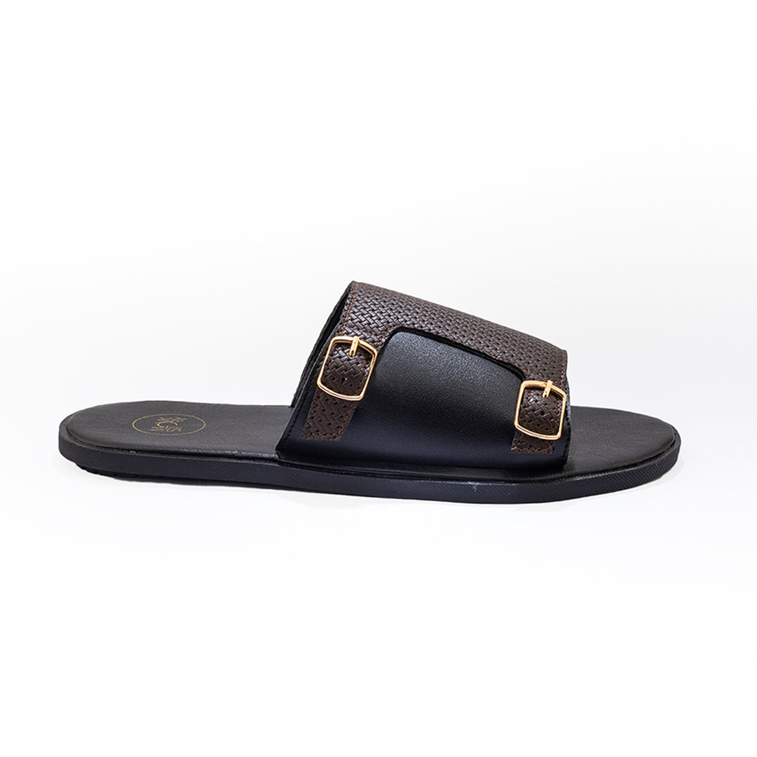 A pair of T-Rad Double Monk Strap Sandals in posh brown on a white background. Brand: Monkstory.
